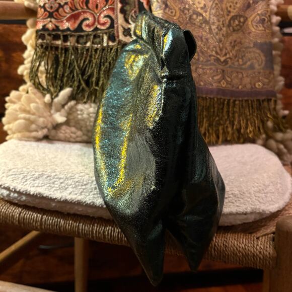 Metallic Green Zara Clutch with Strap Rare - Holiday or Wicked Oz-Inspired Looks - Picture 5 of 7